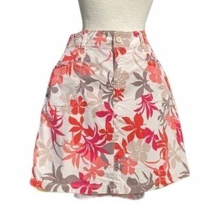 Croft & Barrow floral skort tan/pink, 6P stretch